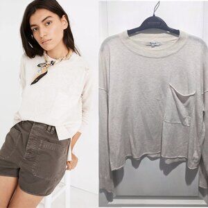 Madewell | Lightweight Pocket Pullover Sweater in Heather Calico